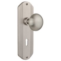 Nostalgic Warehouse Decnyk_Dp_Kh New York Solid Brass Dummy Door Knob Set - Nickel