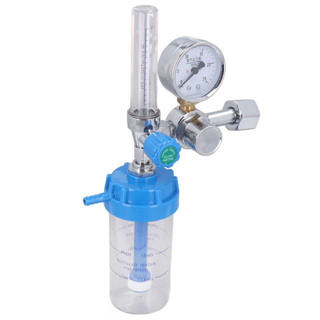 Oxygen Pressure Regulator, 5/8 Inch Inlet Screw Fine Processing Aluminum Alloy Buoy Type Inhalator For Hospital