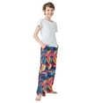 thumbnail image 4 of FORMRS Kids Pajama Pants with Pockets Size 13-14Y Boys Lounge Sleep Bottoms, Colorful Art Leaves Pattern, 4 of 8