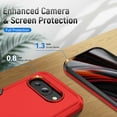 thumbnail image 6 of for Google Pixel 9a Case, Dual Layers Shell Hard PC + Soft TPU Back Shell Heavy Duty Military Drop Protection Rugged Shockproof Hybrid Case for Google Pixel 9a, Red+Black, 6 of 7