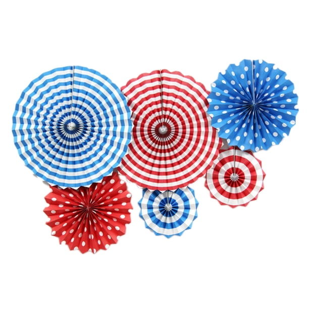 Abanico plegable de papel para fiesta en casa, decoración de fiesta, Abanico de flores plegable DIY de una sola capa 6 Piezas Sweethay HA2836-09B