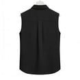 thumbnail image 7 of LNWUY Cotton Linen Shirts for Women Sleeveless Collared Tops Oversized Button Up Blouse Work Shirts Tank Casual Summer Tshirt Black M, 7 of 7