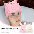 thumbnail image 4 of KAKOWELY 2pcs Rabbit Pattern Hair Drying Hats Absorbent Hair Drying Towels Bathing Hats,12.6X"X7.48"X1.18", 4 of 5