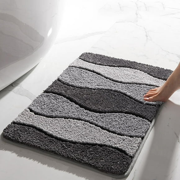 LutIedan Soft Absorbent Bath Mat Non Slip Shower Mat Quick Drying Bath Rug Machine Washable Bathroom Floor Tub Mat