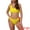 Yellow, variant on DARING DIVA Women's Floral One Shoulder Bikini Set Medium Red