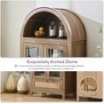 thumbnail image 5 of LAZZO 71" Arched Pantry Cabinet with Glass Door & Drawer, Storage Cupboard with Anti-Tipping Device, Natural Wood Color, 5 of 9