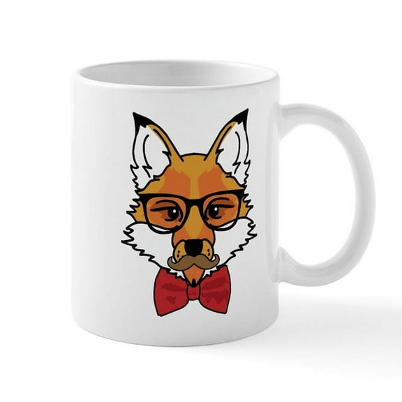 CafePress - Hipster Fox - 11 oz Ceramic Mug - Novelty Coffee Tea Cup