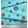thumbnail image 3 of Soimoi Polyester Crepe Fabric Colorful Flowers Clip Art Print Fabric by The Yard 42 Inch Wide, 3 of 3