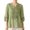 Green, variant on Yigetop Women's Notch V Neck Linen Blouse 3/4 Puff Sleeve Print Loose Fit Lightweight Casual Summer Shirt Green L
