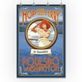 thumbnail image 1 of Poulsbo, Washington - Hop the Ferry - Lantern Press Poster (36x54 Giclee Gallery Print, Wall Decor Travel Poster), 1 of 1