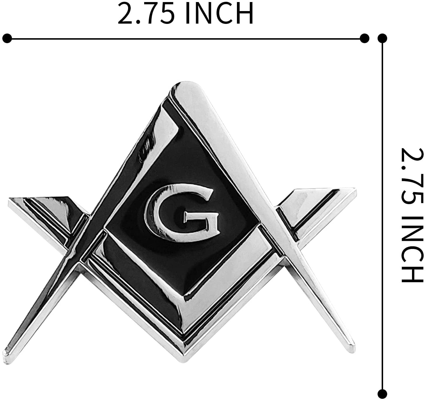 Mason masonic blue back flag 2.75 car chrome round emblem decal 3d badge