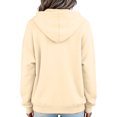 thumbnail image 4 of Lumtrix Womens Zip Up Hoodie Casual Fall Fashion Zipper Sweatshirts,Cozy Cropped Jacket With Pockets For Workout Athletic Travel Khaki 2XL, 4 of 5
