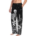 thumbnail image 6 of Rocae Vintage Black white Plant skull Mens Pajama Pants Pj Pants Mens Lounge Pants-X-Large, 6 of 6