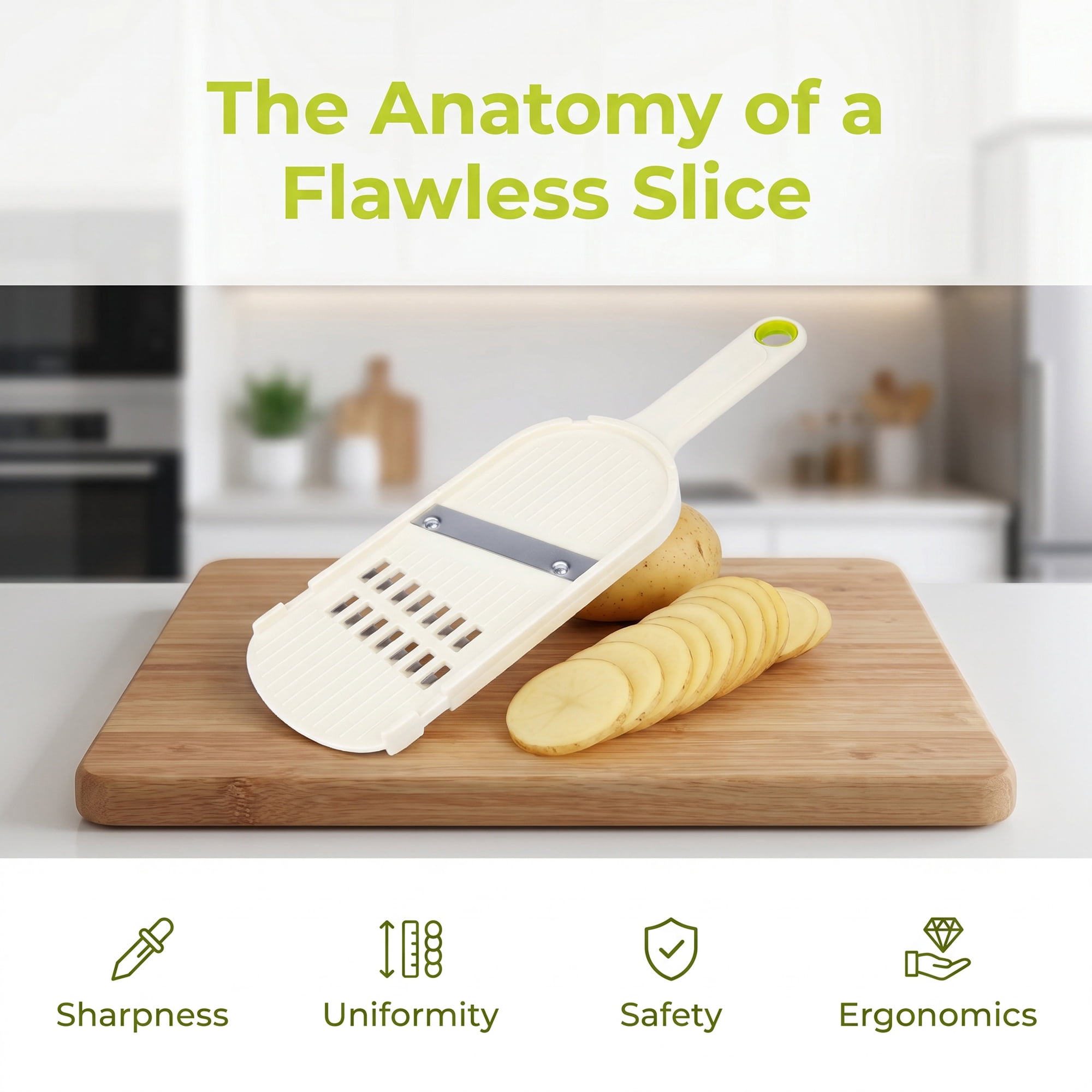 Unique Bargains Multifunctional Mandoline Slicer & Chopper for Kitchen Beige 12"x3.3"
