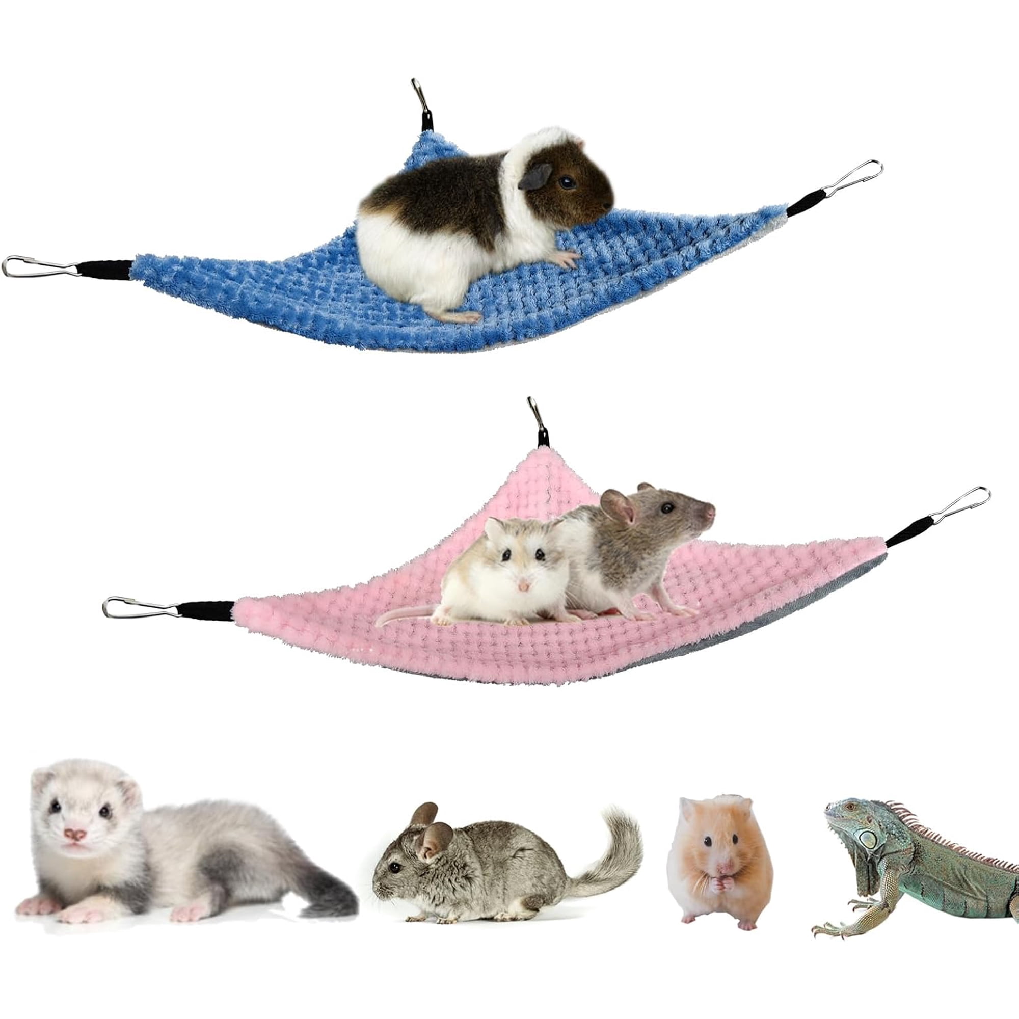 Guinea Pig & Rat Hammocks, Perfect for Pet Critter Cages, 2 Pack