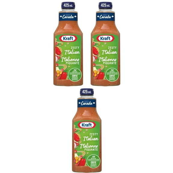 Kraft Zesty Italian Salad Dressing, 425ml (3 Pack)