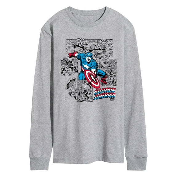 Marvel - Captain America Jump - Men's Long Sleeve Graphic T-Shirt