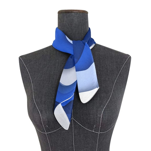 Square Scarf 24x24 Inch Navy Blue Color Palette Silky Satin Sun Protection Neck Scarf for Women Multi-Purpose Head Wrap Bandana for Hair Bag Decoration