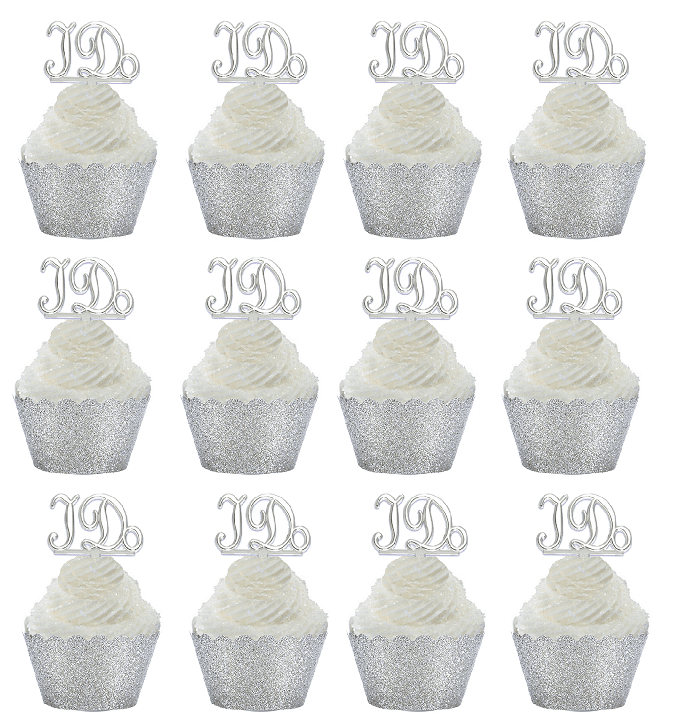 Incredible Inspired by Cupcake Topper Glitter Foamy Color 12 pc Pack Decoration Inspired