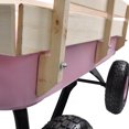 thumbnail image 6 of Outdoor Beach Wagon All Terrain Pulling With Wood Railing and Air Tires, Sport Wagon for Kids, Perfect for Garden, Farm, Yard, Pink, 6 of 9
