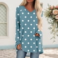 thumbnail image 2 of Hauts à Manches Longues pour Femmes à Pois 2026 Mode Col en V Confortable Coupe Décontractée T-Shirt, 2 of 2