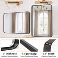 thumbnail image 3 of Black Framed Bathroom Mirror 40x30 inch - Rectangular with Round Corners, Anti-Rust Tempered Glass (Horizontal/Vertical Hanging), 3 of 8