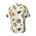 thumbnail image 6 of Lsque Travel Elements print Men's Cuban Collar Short Sleeve Shirt Summer Beachwear Casual Button Down Fashionable Vacation Leisure Shirt-Large, 6 of 7
