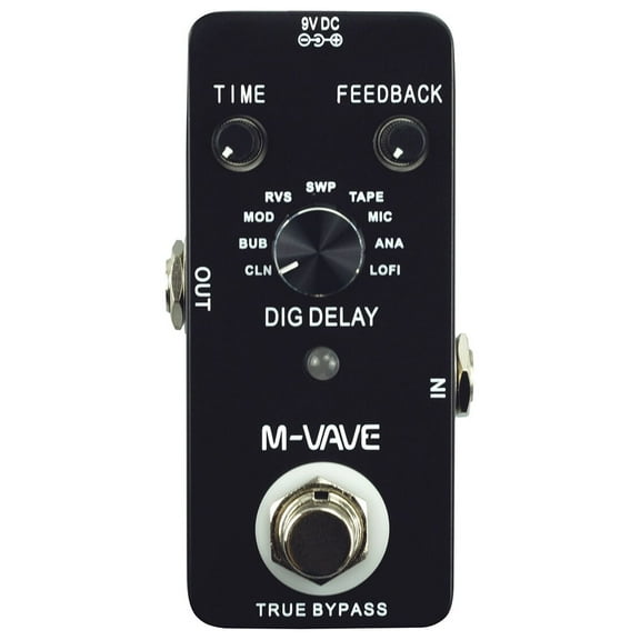 M-VAVE DIG DELAY Digital Delay Guitar Effect Pedal with 9 Delay Effects True Bypass Full Metal Shell