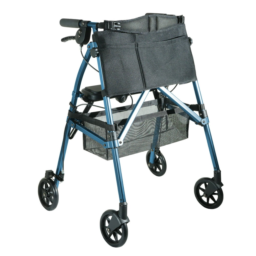 Stander EZ FoldNGo Rollator, Lightweight Folding Rolling Walker For Seniors, 6inch Wheels