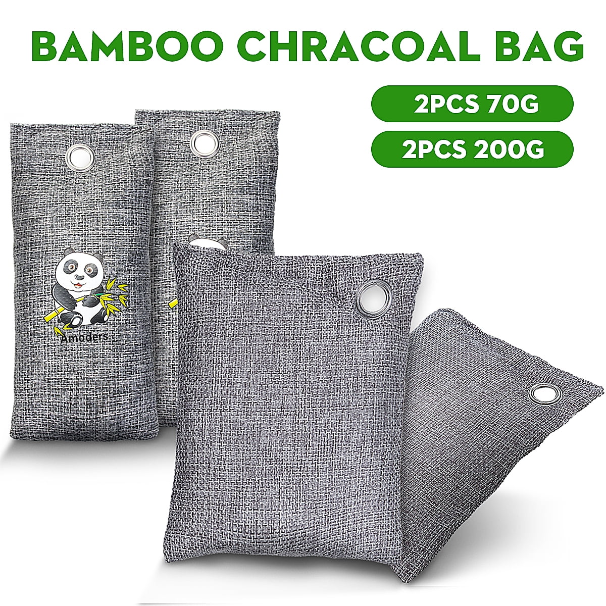 4Pack Activated Charcoal Deodorizer Odor Neutralizer Bags Complete