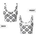 thumbnail image 5 of Haiem Happy Soccer Pattern Womens Sports Bra - U Neck Padded Low Impact Yoga Bra Workout Crop Top Gym Moisture-Wicking Workout Vest -Large, 5 of 9
