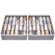 thumbnail image 2 of Lote de 2 boîtes de rangement pour sous-vêtements et otros petits accessoires, separadores de tiroirs pliables à 24 cellules pour le rangement de chaussettes, écharpes, soutiens-gorge, gris, 2 of 5