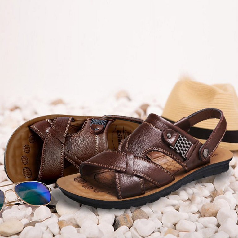 Open Toe Leather Fisherman Sandals Sport Hiking Outdoor Casual Summer Amazon.com | OKKO Mens Sandals Genuine Leather Open Toe  main image 2