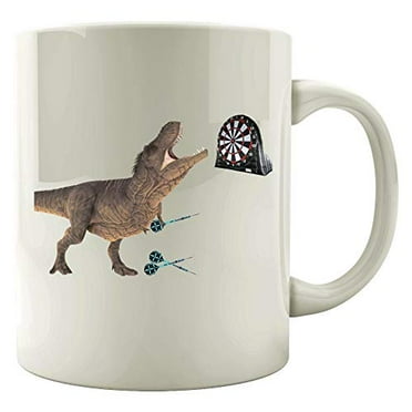 Funny Billiards - Dinosaur Playing Darts - Dartboard Pool Players Humor - Mug