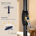 thumbnail image 4 of SOPTY 10ft Patio Umbrellas with 24 pcs LED Solar Lights, Outdoor Market Table Lighted Umbrella with 8 Steel Ribs, Tilt for UV-Resistant, Lotus Leaf Shape Canopy, -10ft-3 Tier-Navy Blue, 4 of 14