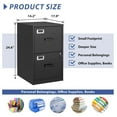 thumbnail image 3 of 2 Drawer File Cabinet with Lock,Black Metal Vertical File Cabinets for A4 Legal/Letter Size, Filing Cabinets for Home Office, Under Desk File Cabinet, Easy Assemble, 3 of 6