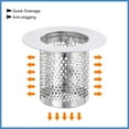 thumbnail image 4 of Uxcell 3 Pack Shower Drain Strainer, 2" x 2.5" Stainless Steel Deep Sink Hair Catcher, 4 of 7