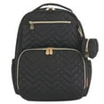 thumbnail image 1 of Sac à dos à couches multi-poches matelassé Chevron de Fisher-Price Morgan, noir, 1 of 6