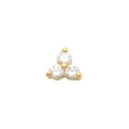 thumbnail image 3 of Anygolds 14K Real Solid Gold 0.042ctw Diamond Trinity Nose Bone Stud Piercing 20 Gauge - MNJ0362Y Yellow Gold, 3 of 5