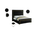 thumbnail image 2 of Meridian Furniture Dolce Solid Wood and Velvet Queen Bed in Black, 2 of 5