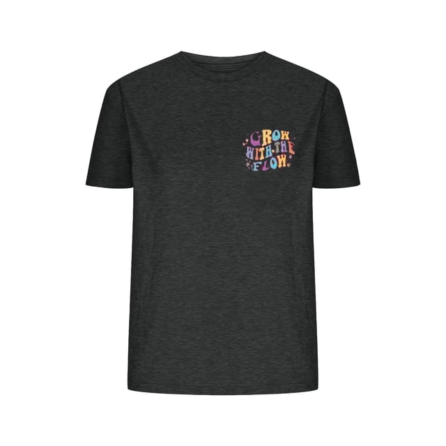 Camisetas de Verano de Mujer Pequeña Flor Impresa Cuello Redondo Manga Corta Superior, Verano Superior de las Mujeres