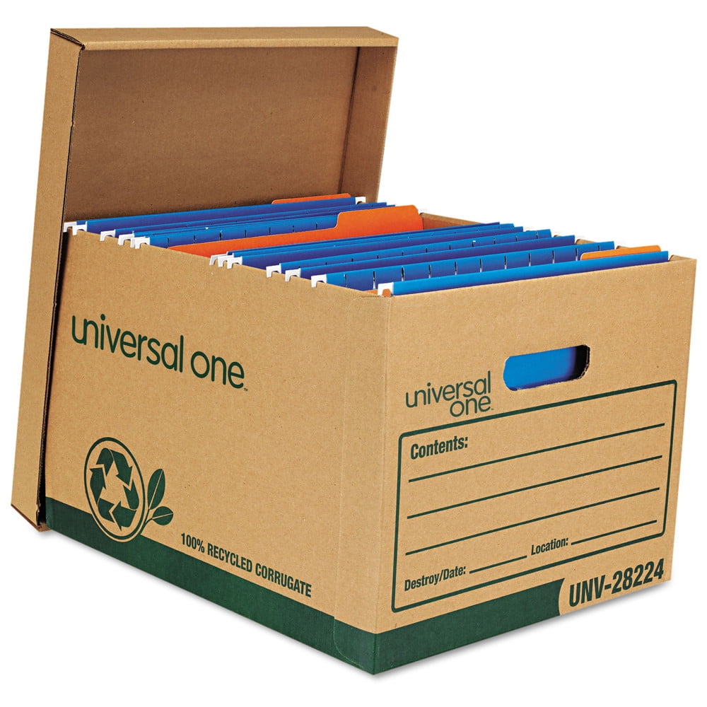 MyOfficeInnovations Storage Boxes Ltr 500 lb 12"x24"x10" 12/CT White 3254494 