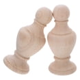 thumbnail image 3 of Shisuyan 2 Pcs Embouts en Bois : Embouts d'Escalier en Bois Sculpté de Style Européen pour Tringle à Rideaux, Poteau de Lit - Forme Ronde en Sablier - Hauts Décoratifs pour Poteau de Neufel pour la Rénovation de la Maison, 3 of 8