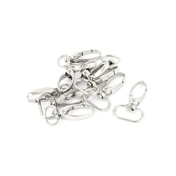 REGALWOVEN Metal Swivel Lobster Clasps Buckle Hook Silver Tone for Key Ring Handbag Keychain 10Pcs