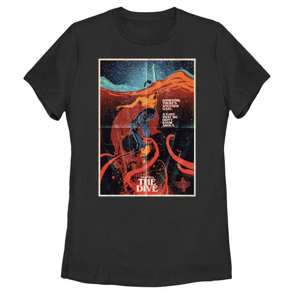 Netflix Women's Stranger Things Retro The Dive Poster Graphic T-Shirt