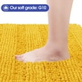 thumbnail image 3 of HAKUNA Striped Yellow Bathroom Rug Set 3 Pieces Ultra Soft, Non Slip Chenille Toilet Mat, Absorbent Plush Shaggy Bath Mats for Bathroom, Bedroom, Kitchen, 3 of 7