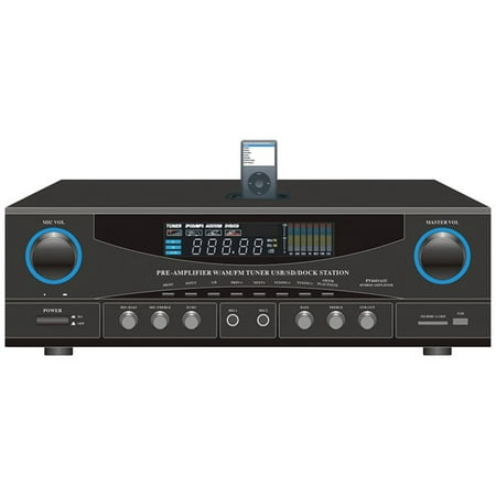 Pyle Home(R) PT4601AIU 500-Watt Stereo Receiver with iPod(R) Dock