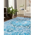 thumbnail image 3 of Rugs.com Francesca Collection Washable Rug – 6' x 9' Aqua Blue Flatweave Rug Perfect For Bedrooms, Dining Rooms, Living Rooms, 3 of 6