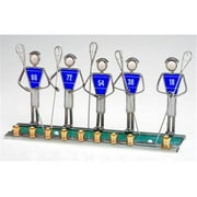 Judaica Kingdom SF-BB-LM-9818-4 Hanukkah Sports Menorahs - Lacrosse Menorah Teal & White