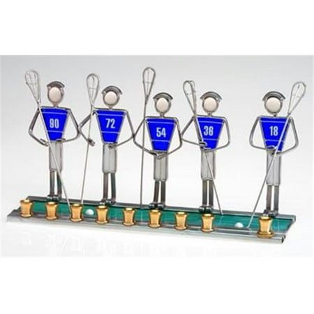 Judaica Kingdom SF-BB-LM-9818-4 Hanukkah Sports Menorahs - Lacrosse Menorah Teal & White